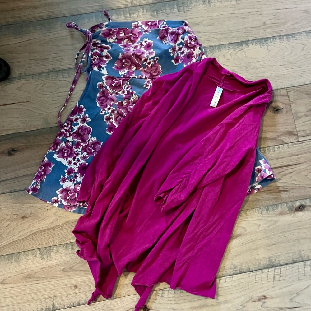 Patagonia Floral Resort Wear Skirt with Soybu Cardigan